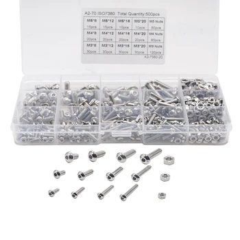 500pcs M3 M4 M5 Stainless Steel 304 Hexagon Socket Head Socket Screw Bolt Nut Screws Mounting Hardware
500pcs M3 M4 M5 Stainless Steel 304 Hexagon Socket Head Socket Screw Bolt Nut Screws Mounting Hardware