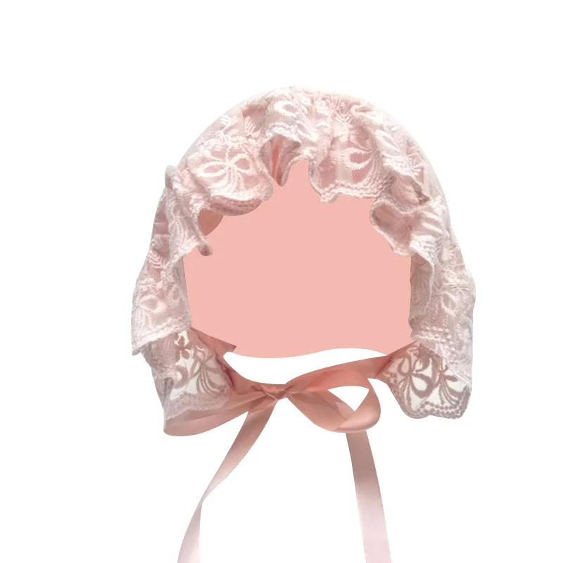 Cute Lace Baby Girls Hat White Pink Princess Hat For Baby Girls Flower Embroidery Infant Beanie Hat First Brithday Gift Autumn (29)