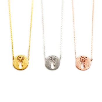 Fashion deer head pendant necklaces Circle hollow out deer head pendant necklaces Lovely animal gap shadow necklaces for women 
Fashion deer head pendant necklaces Circle hollow out deer head pendant necklaces Lovely animal gap shadow necklaces for women