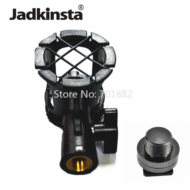 2in1 Kit Anti-Shock Shotgun Microphone Suspension Shock Mount Pencil Clamp Condenser Holder Clip + Hot Shoe Mount