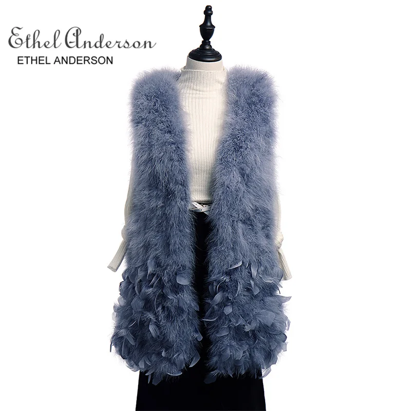 ETHEL ANDERSON Women's Real Knitted Ostrich Feather Fur Long Gilet Pretty Warm Furry Girls' Vest Unique Spring Coming
ETHEL ANDERSON Women's Real Knitted Ostrich Feather Fur Long Gilet Pretty Warm Furry Girls' Vest Unique Spring Coming