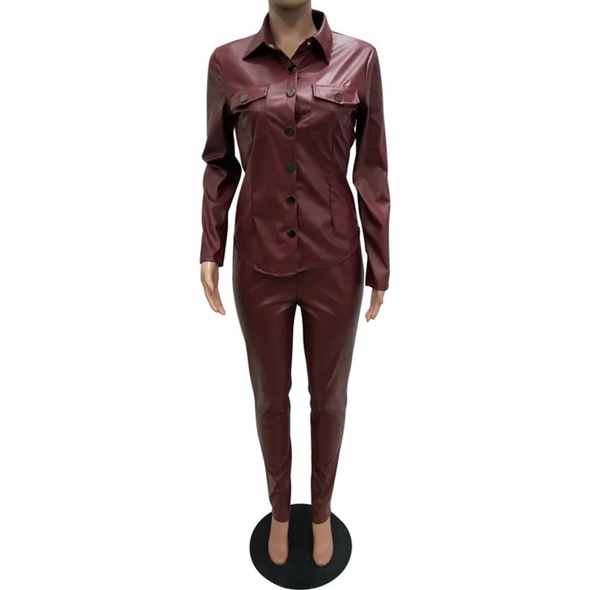 2019 Spring Autumn Women Casual Tracksuit Long Sleeve Sweatsuit Slim Tops+Straight Pants Two Piece Sets Female Leather PU Outfit
2019 Spring Autumn Women Casual Tracksuit Long Sleeve Sweatsuit Slim Tops+Straight Pants Two Piece Sets Female Leather PU Outfit