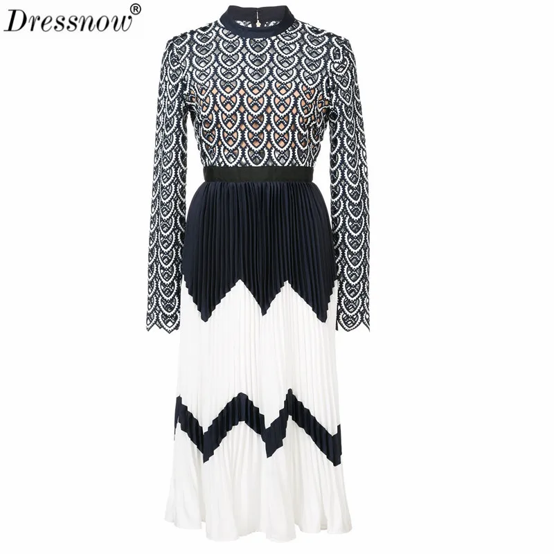 Dressnow Women Long Sleeve Lace Dress Ladies High Quality Runway Dresses Elegant Party See Through Dress
Dressnow Women Long Sleeve Lace Dress Ladies High Quality Runway Dresses Elegant Party See Through Dress