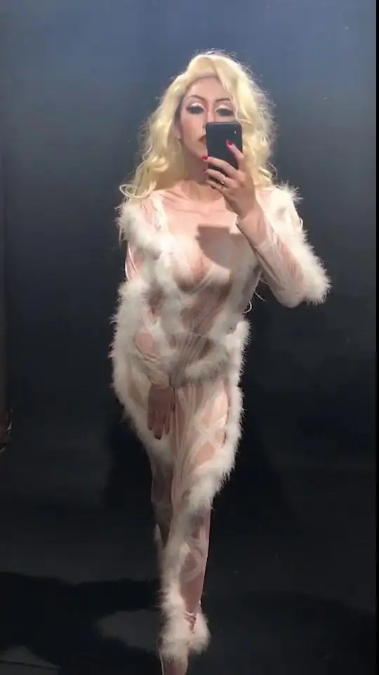 Women Sexy Stage White Fluff Jumpsuit Skin Color Bodysuit Nightclub Party Stage Wear Performance Costume Singer Dancer Clothing
Women Sexy Stage White Fluff Jumpsuit Skin Color Bodysuit Nightclub Party Stage Wear Performance Costume Singer Dancer Clothing