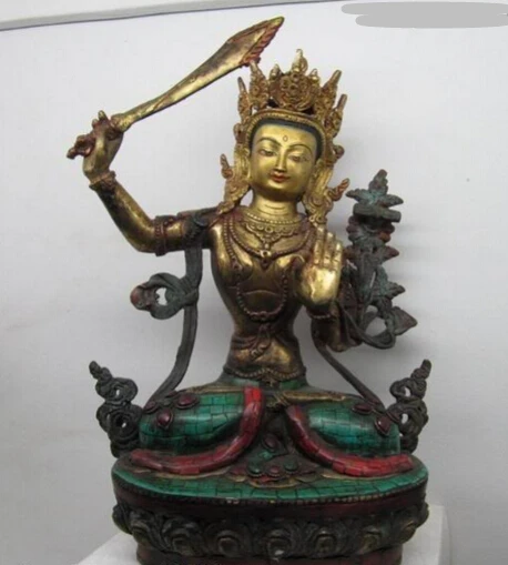004664 Tibet old Bronze Handwork inlay Red coral turquoise Manjusri Bodhisattva Buddha
004664 Tibet old Bronze Handwork inlay Red coral turquoise Manjusri Bodhisattva Buddha