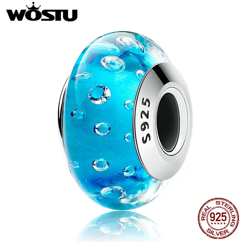 WOSTU Authentic 925 Sterling Silver Blue Clear CZ Murano Glass Beads Fit Original Pandora Charm Bracelet S925 Jewelry Gift
WOSTU Authentic 925 Sterling Silver Blue Clear CZ Murano Glass Beads Fit Original Pandora Charm Bracelet S925 Jewelry Gift
