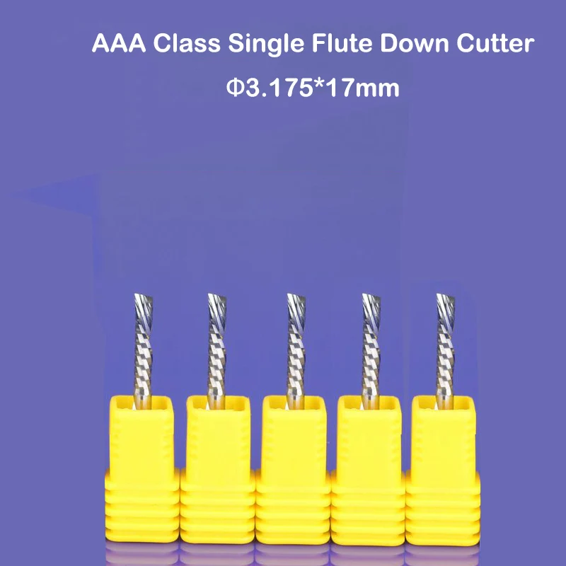 10pcs 3.175x17mm left handed down cutting cutter spiral single flute CNC router bits acrylic pcb Pvc Aluminun free shipping
10pcs 3.175x17mm left handed down cutting cutter spiral single flute CNC router bits acrylic pcb Pvc Aluminun free shipping