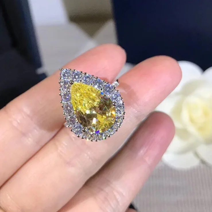 S925 pure silver exaggerated ring drop classic set zircon wedding ring for women charm jewelry
S925 pure silver exaggerated ring drop classic set zircon wedding ring for women charm jewelry