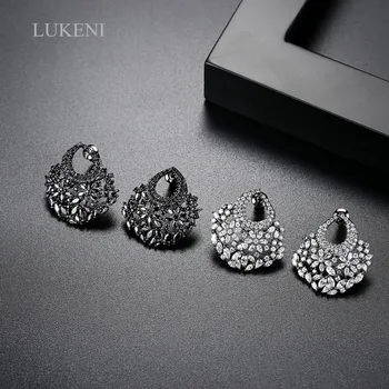 LUKENI New Design Personality Jewelry Black/White Color Cubic Zircon Fashion Fan Shape Earrings For Women Girl Party Prom Annive
LUKENI New Design Personality Jewelry Black/White Color Cubic Zircon Fashion Fan Shape Earrings For Women Girl Party Prom Annive