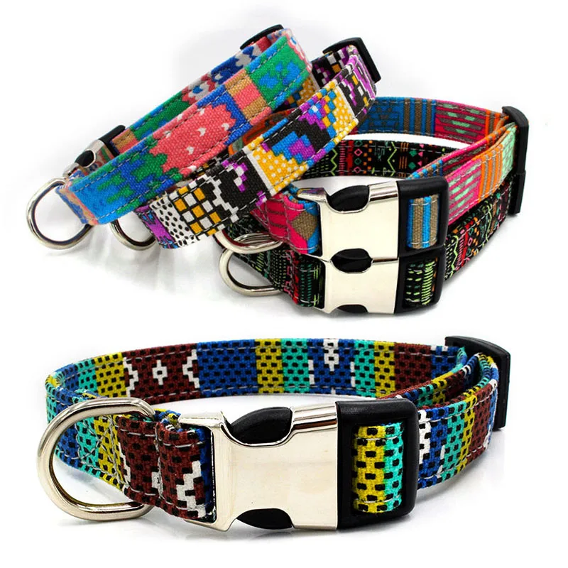 Fashion Boho Canvas Dog Collar for Large Medium and Small Dogs Heavy and Duty Breakaway Alloy Buckle Pet Cat Puppy Clip Collar
Fashion Boho Canvas Dog Collar for Large Medium and Small Dogs Heavy and Duty Breakaway Alloy Buckle Pet Cat Puppy Clip Collar
