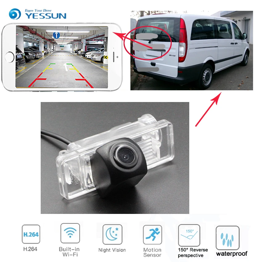 C-1019 Car Rear View Reverse Back Up wireless Camera for Mercedes Benz Valente Vito Benz Vito W639 Benz Vito London Taxi Benz V-Class (Japan) 2003~2013