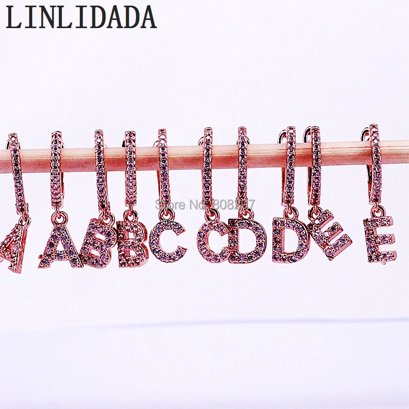 10Pair Trendy Alphabet 26 Letter Earrings For Women Rose Gold Color Micro Paved CZ Zircon Dangle Earrings Gift for Women Jewelry
10Pair Trendy Alphabet 26 Letter Earrings For Women Rose Gold Color Micro Paved CZ Zircon Dangle Earrings Gift for Women Jewelry