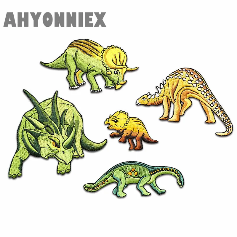 AHYONNIEX High Quality Clothes Patches Iron On Embroidery Triceratops Dinosaur Patches Hot fix Applique Sew On Garment Stickers
AHYONNIEX High Quality Clothes Patches Iron On Embroidery Triceratops Dinosaur Patches Hot fix Applique Sew On Garment Stickers