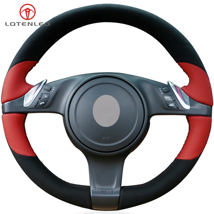 LQTENLEO Black Suede Red Leather Car Steering Wheel Cover For Porsche Cayenne 2010-2014 Panamera Cayman 2010-2016 911 Boxster
LQTENLEO Black Suede Red Leather Car Steering Wheel Cover For Porsche Cayenne 2010-2014 Panamera Cayman 2010-2016 911 Boxster