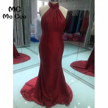 2018 New Burgundy Halter Bridesmaid Dress Long Maid of Honor Off Shoulder Wedding Party Dresses Satin Backless Formal Dresses
2018 New Burgundy Halter Bridesmaid Dress Long Maid of Honor Off Shoulder Wedding Party Dresses Satin Backless Formal Dresses