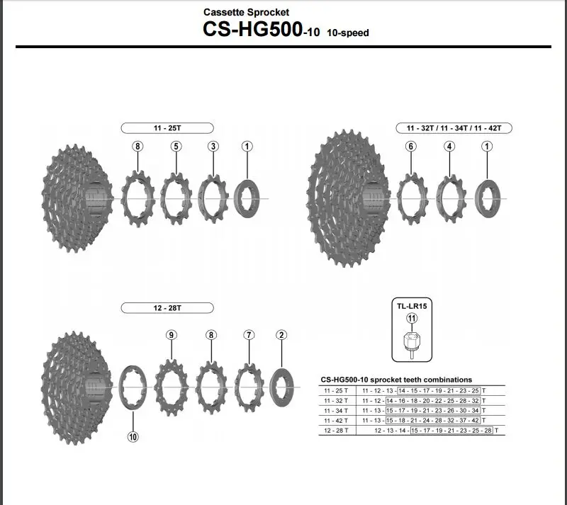shimano hg500 10 speed cassette