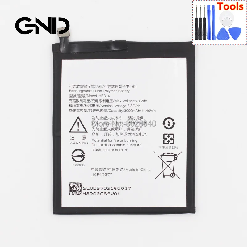 GND 3000mAh/11.46Wh 3.82V HE314 Replacement Battery For SHARP AQUOS Z2 A1 FS8002 Built-in Li-ion bateria Li-Polymer Batterie
GND 3000mAh/11.46Wh 3.82V HE314 Replacement Battery For SHARP AQUOS Z2 A1 FS8002 Built-in Li-ion bateria Li-Polymer Batterie