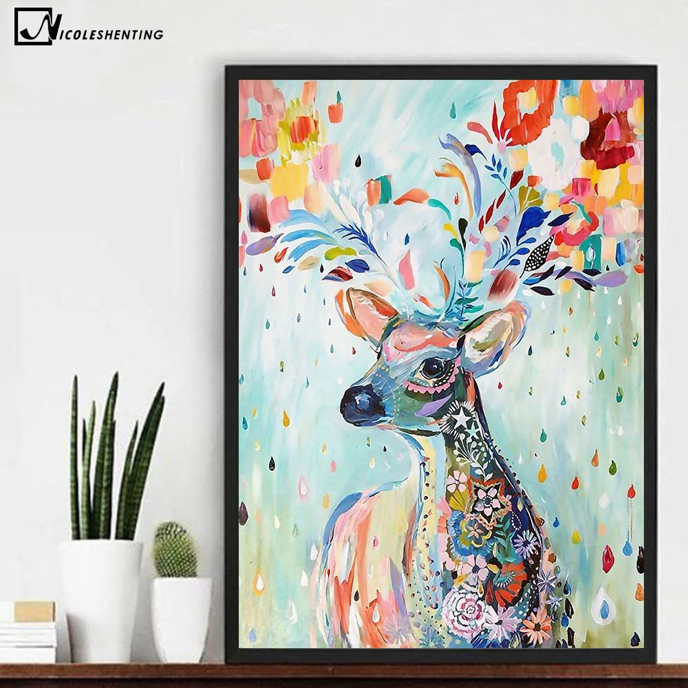 A4 MODERN ART PRINT STAG PICTURE POSTER WALL ART MINIMALIST MODERN