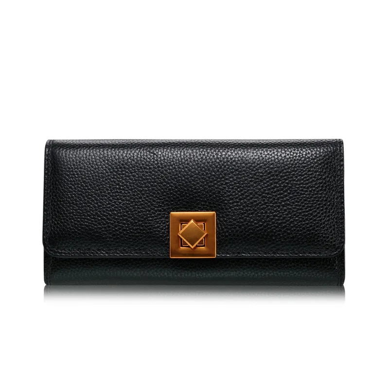 2018 Vintage Style Bronze Buckle Women's Long Wallet Genuine Leather Lichi Pattern Ladies Daily Clutch High Quality Long Purse
2018 Vintage Style Bronze Buckle Women's Long Wallet Genuine Leather Lichi Pattern Ladies Daily Clutch High Quality Long Purse
