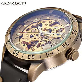 Vintage Bronze Mens' Skeleton Automatic Mechanical Watch Steampunk Sports Famous Brand Luxury Men Wrist Watch Antique Leather
Vintage Bronze Mens' Skeleton Automatic Mechanical Watch Steampunk Sports Famous Brand Luxury Men Wrist Watch Antique Leather