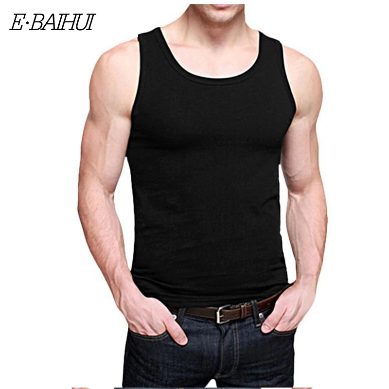 Image Free shipping 2014 Newly  E BAIHUI Summer Fashion  6 Pure Color Cotton  Slim Men Tank Tops Vest  Sleeveless Garmen