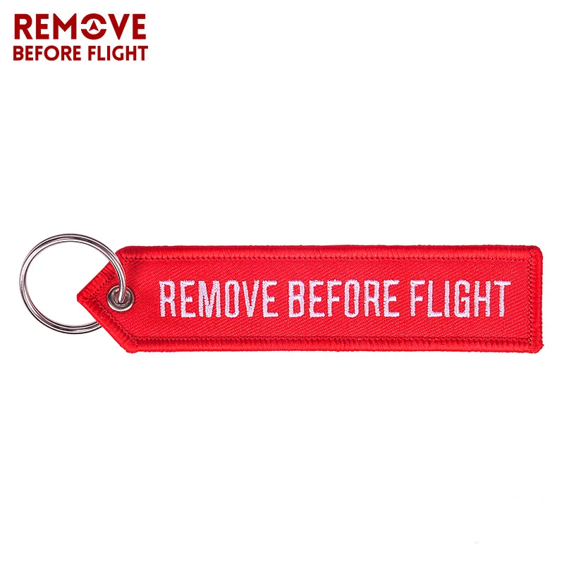 Remove Before Flight OEM Key Chains Berloques Red Embroidery Highlight Key Fobs Chains Jewelry Aviation Gifts Chaveiro Masculino (2)