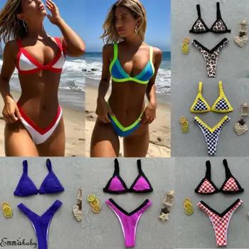 2019 Women Plaid Bikini Sets Padded Swimsuit Push Up Bathing Suit Swimwear Two Piece Suit
2019 Women Plaid Bikini Sets Padded Swimsuit Push Up Bathing Suit Swimwear Two Piece Suit