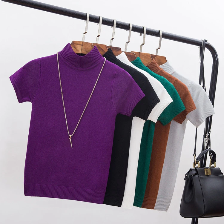 New Summer Knit T Shirt Women Loose Style Solid Tee Shirt Female Short Sleeve Top Tees O-Neck T-shirt Women
New Summer Knit T Shirt Women Loose Style Solid Tee Shirt Female Short Sleeve Top Tees O-Neck T-shirt Women