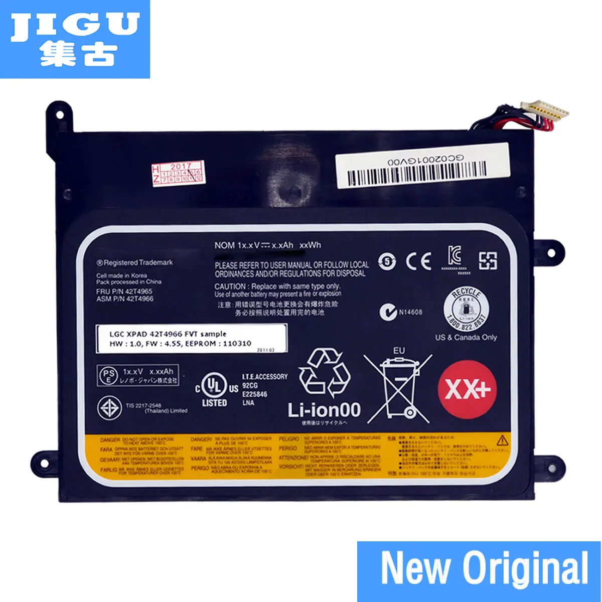 JIGU 42T4965 42T4966 42T4985 Original laptop Battery For Lenovo Tablet 1 7.4V 25WH Built-in battery
JIGU 42T4965 42T4966 42T4985 Original laptop Battery For Lenovo Tablet 1 7.4V 25WH Built-in battery
