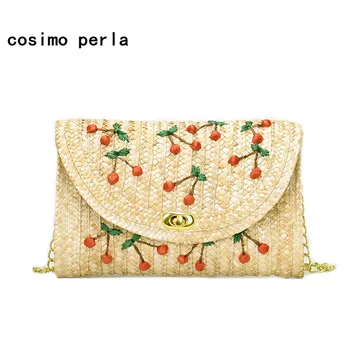 Summer Lovely Small Straw Shoulder Bags with chain Fruit Embroidery Design Purse Cherry Heart Travel Beach Bags for Women 2020
Summer Lovely Small Straw Shoulder Bags with chain Fruit Embroidery Design Purse Cherry Heart Travel Beach Bags for Women 2020