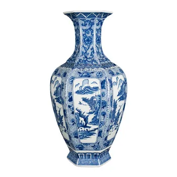 Antique Vintage Home Decoration Ceramic Vase Hexagon Blue and White Porcelain Flower Chinese Ming Vase
Antique Vintage Home Decoration Ceramic Vase Hexagon Blue and White Porcelain Flower Chinese Ming Vase