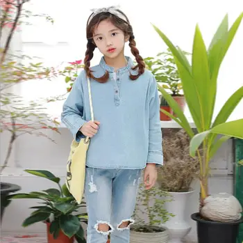 2019 Korean style girls denim shirt fashion full sleeve spring girls blouse 3-8t B1
2019 Korean style girls denim shirt fashion full sleeve spring girls blouse 3-8t B1
