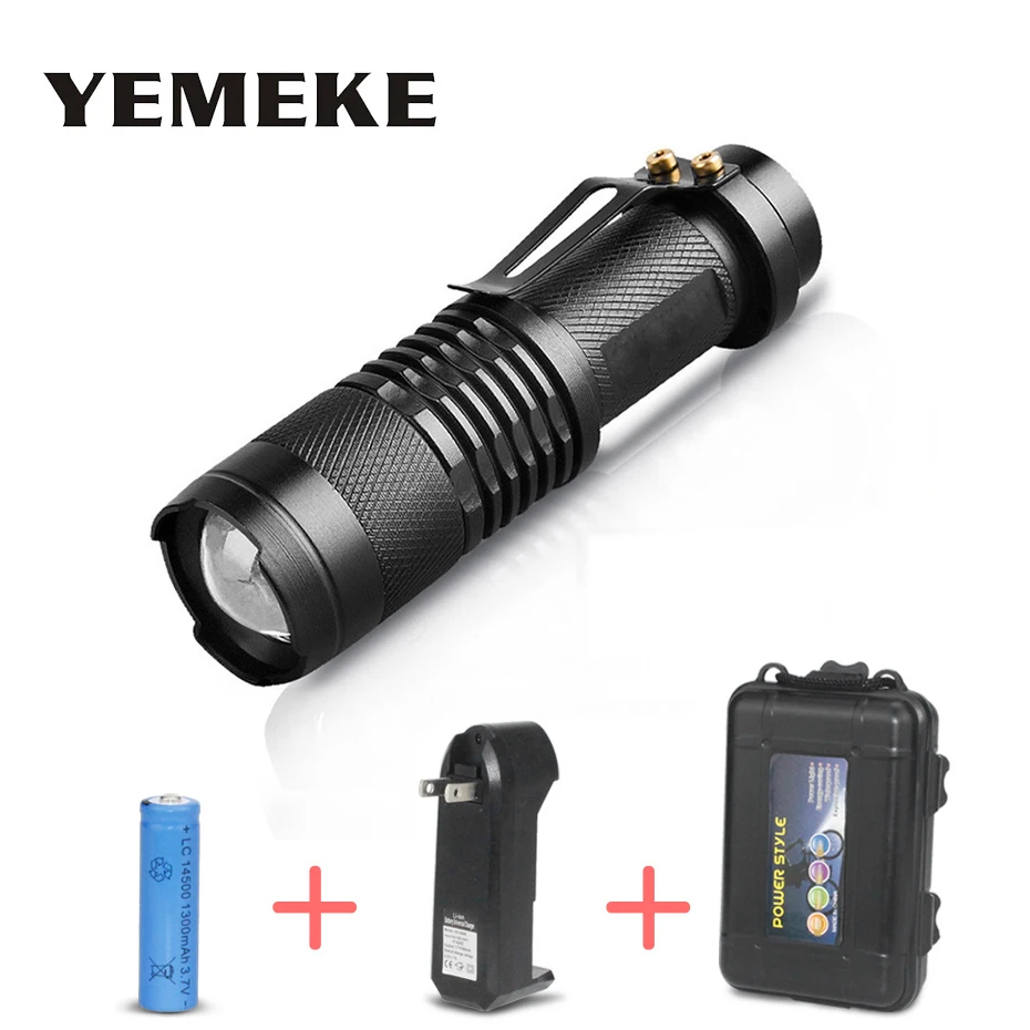 

Portable Mini Penlight Cree Q5 2000Lm Led Flashlight Rechargeable Torch Led Waterproof Ultra Bright Flashlights AA 14500 Battery