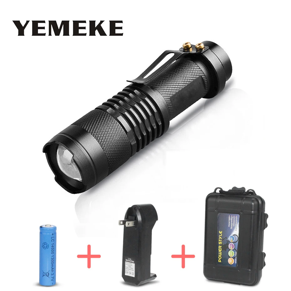 Portable Mini Penlight Cree Q5 2000Lm Led Flashlight Rechargeable Torch Led Waterproof Ultra Bright Flashlights AA 14500 Battery
Portable Mini Penlight Cree Q5 2000Lm Led Flashlight Rechargeable Torch Led Waterproof Ultra Bright Flashlights AA 14500 Battery