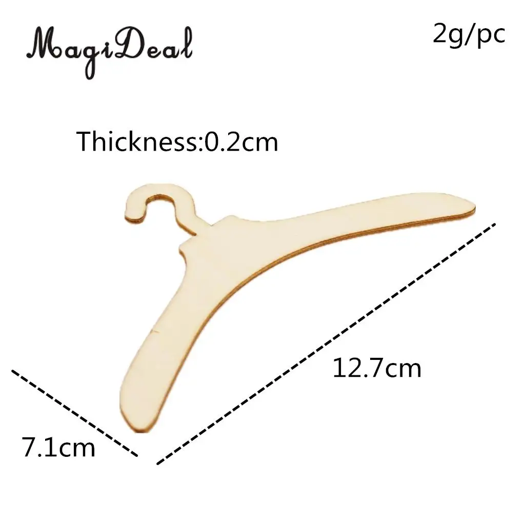 10Pcs/Set Mini Size Hangers for Baby Girl 5 Inch Doll Hangers Furniture Accs DIY Assembled Craft Dollhouse Decor 17.5 cm