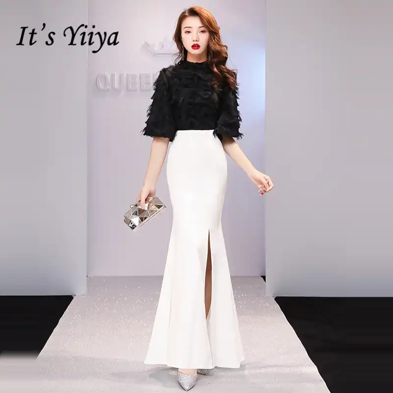 black and white evening gowns