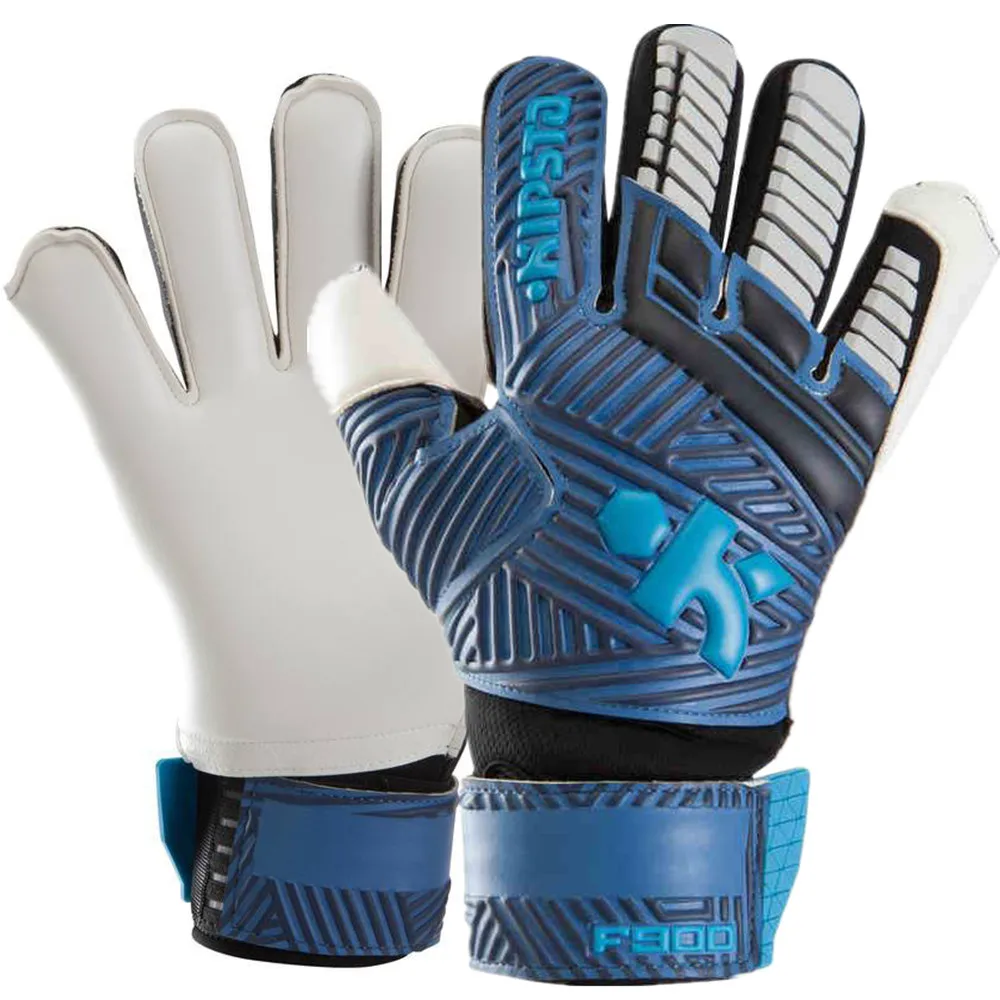 Image 100% Rubber goalkeeper gloves professional football goal keeper Breathable mesh finger guard goalie soccer gloves sports safety