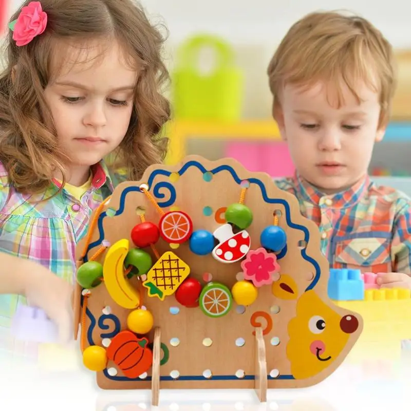 Kids Wooden Fruits Lacing Stringing Beads Toys Exercise The Brain Originality Safety Hedgehog Fruit String Beads Board
Kids Wooden Fruits Lacing Stringing Beads Toys Exercise The Brain Originality Safety Hedgehog Fruit String Beads Board