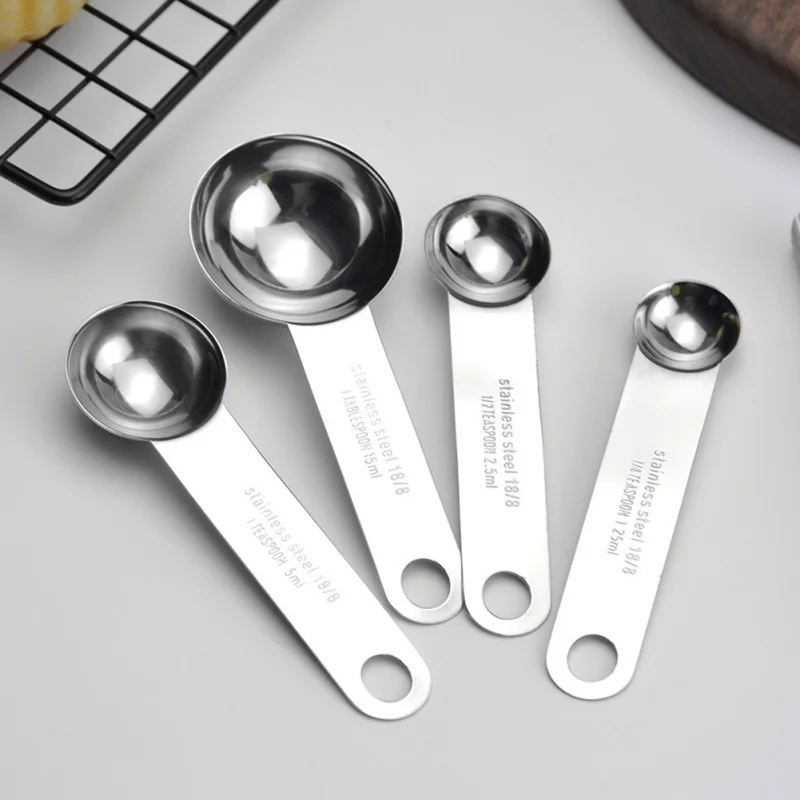4Pcs Kitchen Measuring Tea Coffee Measure Tools Stainless Steel Measuring Spoons Different Size Dry and Liquid Spoons(Silver)
4Pcs Kitchen Measuring Tea Coffee Measure Tools Stainless Steel Measuring Spoons Different Size Dry and Liquid Spoons(Silver)