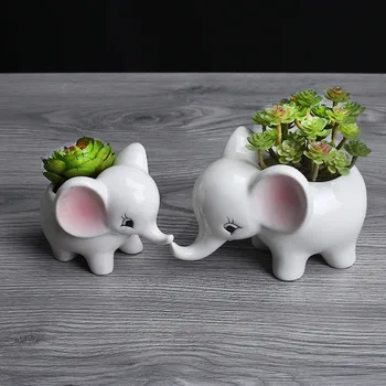 Cute Elephant Animals Shape Ceramic Flower Pot Table Desktop Succulent Green Planter Cactus Succulent Plants Flowerpot
Cute Elephant Animals Shape Ceramic Flower Pot Table Desktop Succulent Green Planter Cactus Succulent Plants Flowerpot