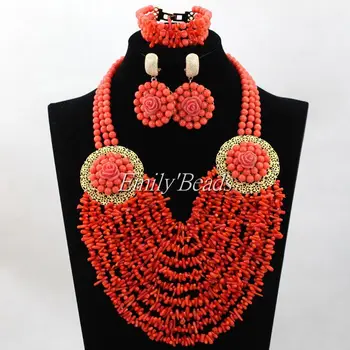 Splendid Indian Bridal Necklace Set Nigerian African Wedding Jewelry Set Real Coral Beads Jewelry Set Free Shipping CJ703
Splendid Indian Bridal Necklace Set Nigerian African Wedding Jewelry Set Real Coral Beads Jewelry Set Free Shipping CJ703