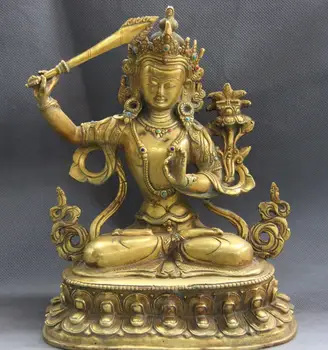 9 Tibet 100% Pure Bronze 24K Gold Gild inlay Gem Manjusri Manjushri Guan Buddha Discount 55%
9 Tibet 100% Pure Bronze 24K Gold Gild inlay Gem Manjusri Manjushri Guan Buddha Discount 55%