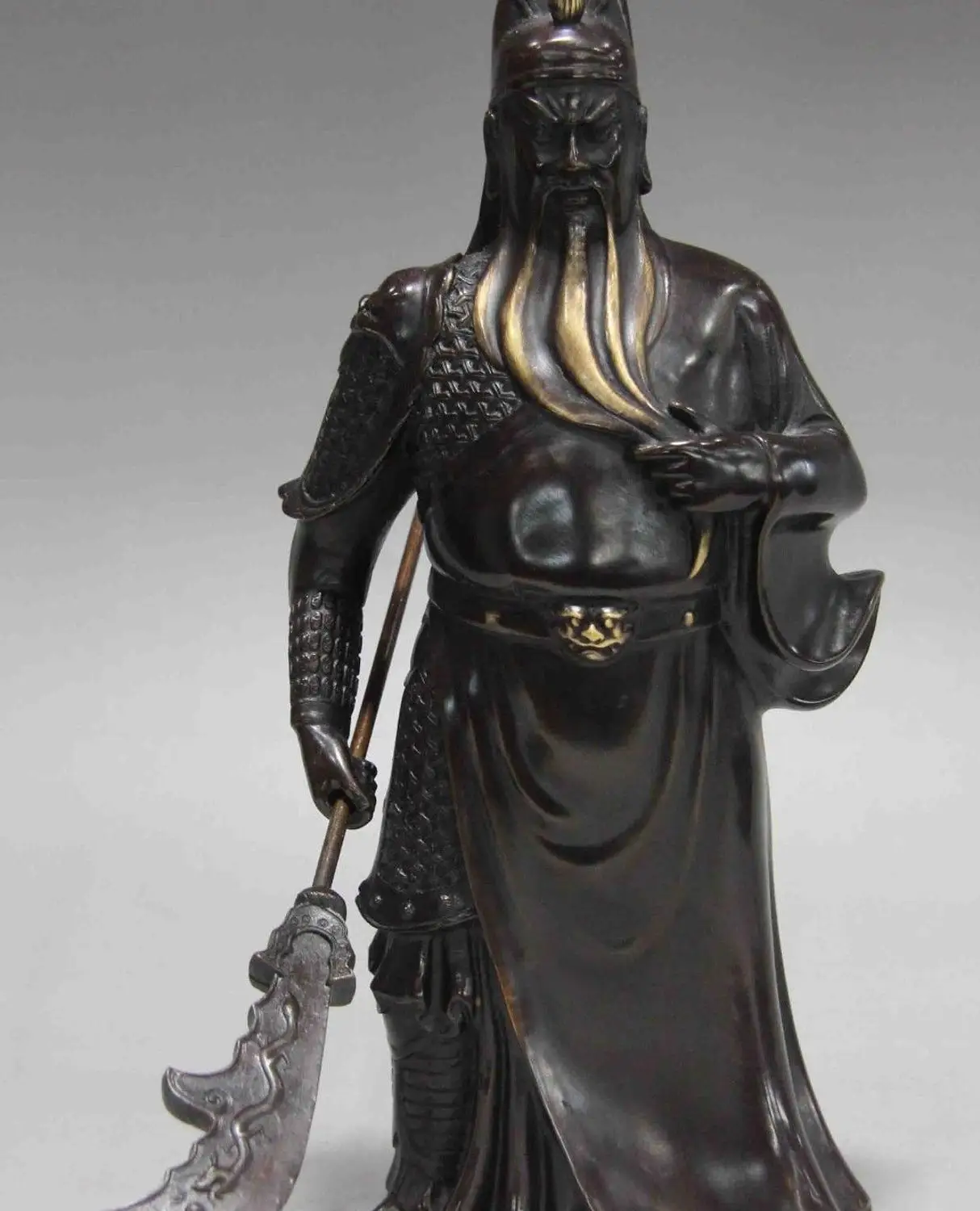 China Folk Bronze Copper Leader Wu Sheng Dragon Guan Gong Guan Yu Warrior Statue
China Folk Bronze Copper Leader Wu Sheng Dragon Guan Gong Guan Yu Warrior Statue