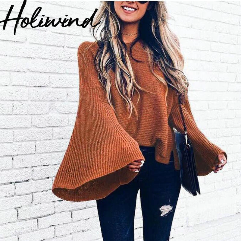2019 Autumn Women O-neck Flare Sleeves Knit Sweaters Red White Sweater O-neck Oversize Pullovers For Women
2019 Autumn Women O-neck Flare Sleeves Knit Sweaters Red White Sweater O-neck Oversize Pullovers For Women