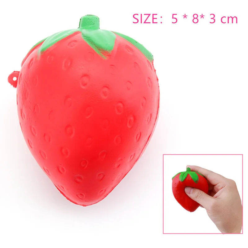 

Squishy Strawberry cheap Slow Rising Squeeze Phone Strap Charm Pendant Squishes Simulation soft Scented Kid Toy Gift Collections