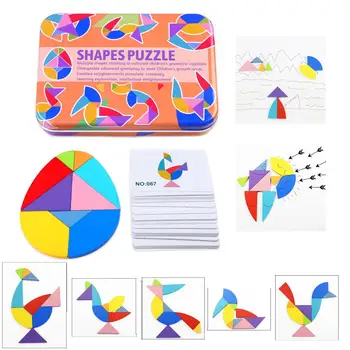 Iron Box Cards Shapes Puzzle 9pcs Double-sided Wooden 50pcs Graphics Design 100pcs Bird Patterns Baby Kids Education Puzzle Gift
Iron Box Cards Shapes Puzzle 9pcs Double-sided Wooden 50pcs Graphics Design 100pcs Bird Patterns Baby Kids Education Puzzle Gift