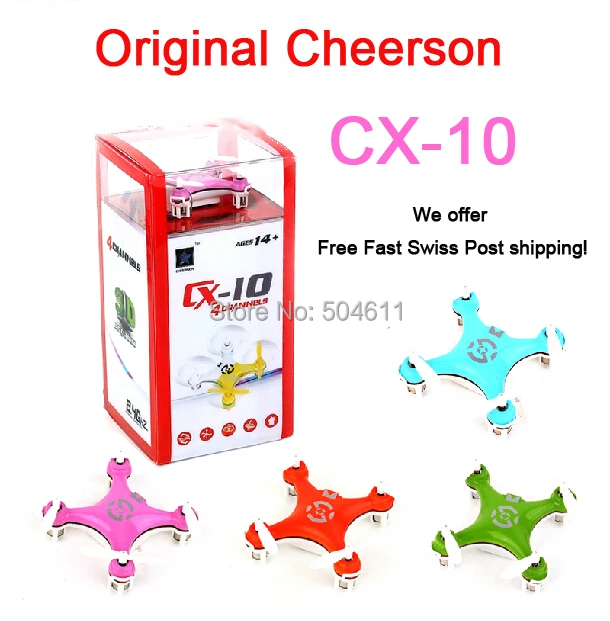 Cheerson CX-10 CX10 4CH 2.4GHz 6 Axis Gyro LED Rechargeable Mini Nano RC UFO Quadcopter RTF
Cheerson CX-10 CX10 4CH 2.4GHz 6 Axis Gyro LED Rechargeable Mini Nano RC UFO Quadcopter RTF