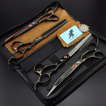 7.0 inch black 4 piece set cat and dog trimming hair scissors Senior pet shop essential scissors high quality scissors
7.0 inch black 4 piece set cat and dog trimming hair scissors Senior pet shop essential scissors high quality scissors