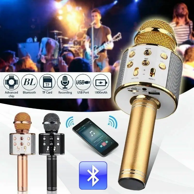 Professional Portable Bluetooth Wireless Microphone Speaker Handheld Microphone Karaoke Mic Music Player Singing KTV Microphone
Professional Portable Bluetooth Wireless Microphone Speaker Handheld Microphone Karaoke Mic Music Player Singing KTV Microphone