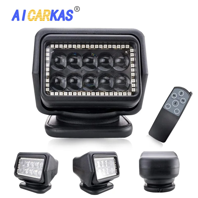 AICARKAS 7 inch 50W LED Search Light Wireless Remote Control Spot Light LED Marine Search Light LED Work Light for Off Road SUV
AICARKAS 7 inch 50W LED Search Light Wireless Remote Control Spot Light LED Marine Search Light LED Work Light for Off Road SUV